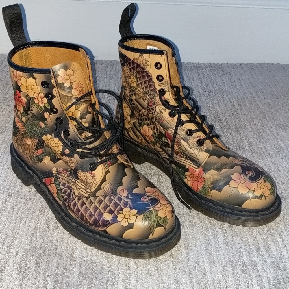 Very Rare Dr. Martens 1460 tattoo koi fish